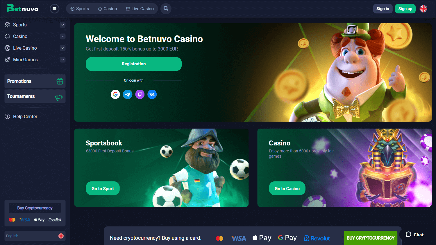 Betnuvo Casino Desktop screenshot