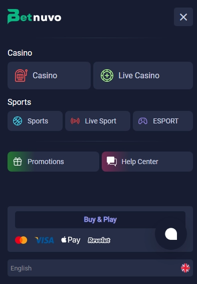 Betnuvo Casino Mobile screenshot